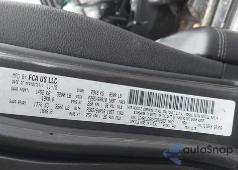 2015 Dodge Durango Limited из США, поврежденный, VIN 1C4RDJDGXFC202263